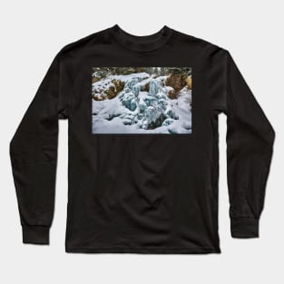 Frozen waterfall in the winter Long Sleeve T-Shirt